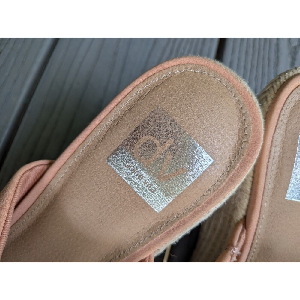 Dolce Vita Dixon Women’s 8.5 Blush Faux Suede Slip On Wedge Heel Sandals Shoes - Picture 7 of 12